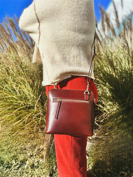 Diba True Unveils the Lucky Day: Your New Must-Have Burgundy Leather Crossbody Bag!