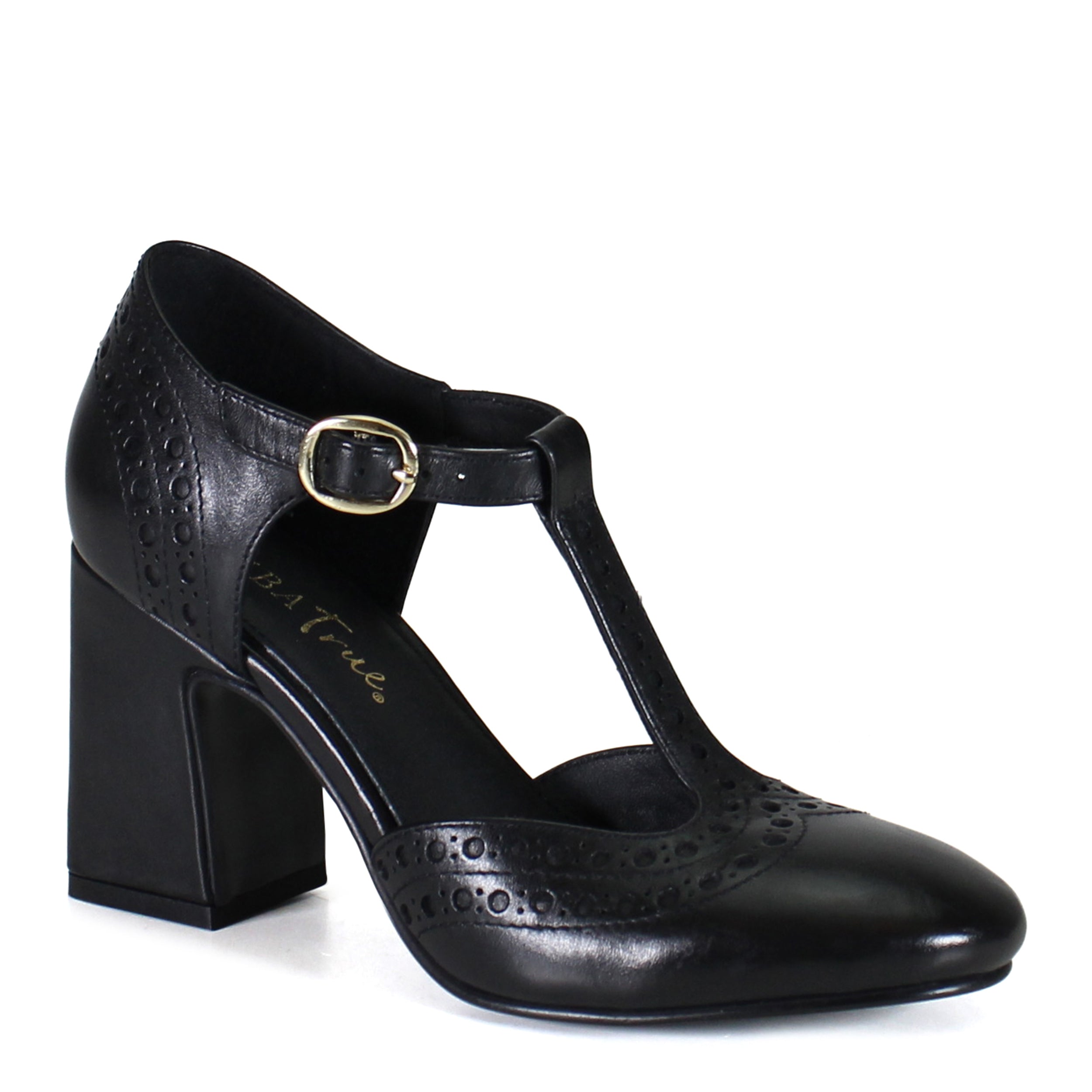 Juke Box | Leather T-Strap Mary Janes | Platform Black Shoes