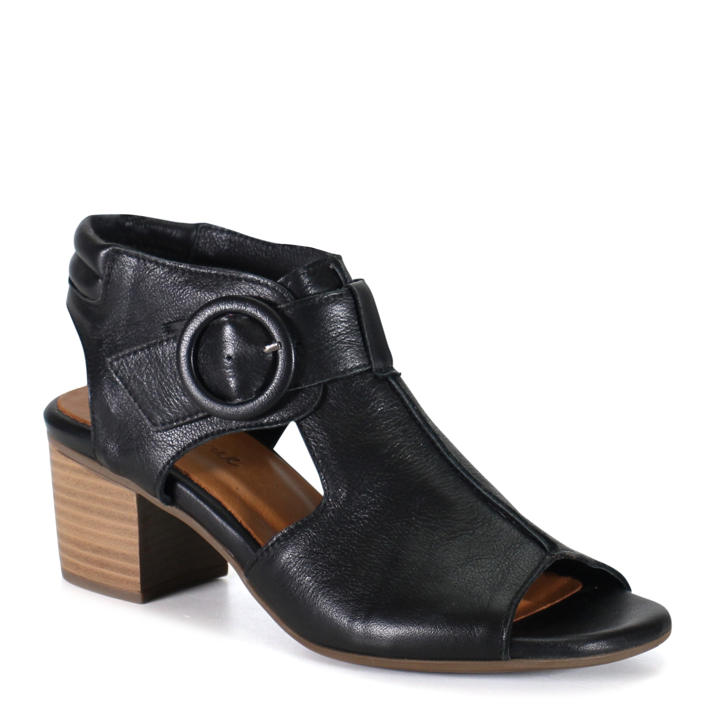 Cora Line | Leather Block Heel Sandal With Buckles – DibaTrue