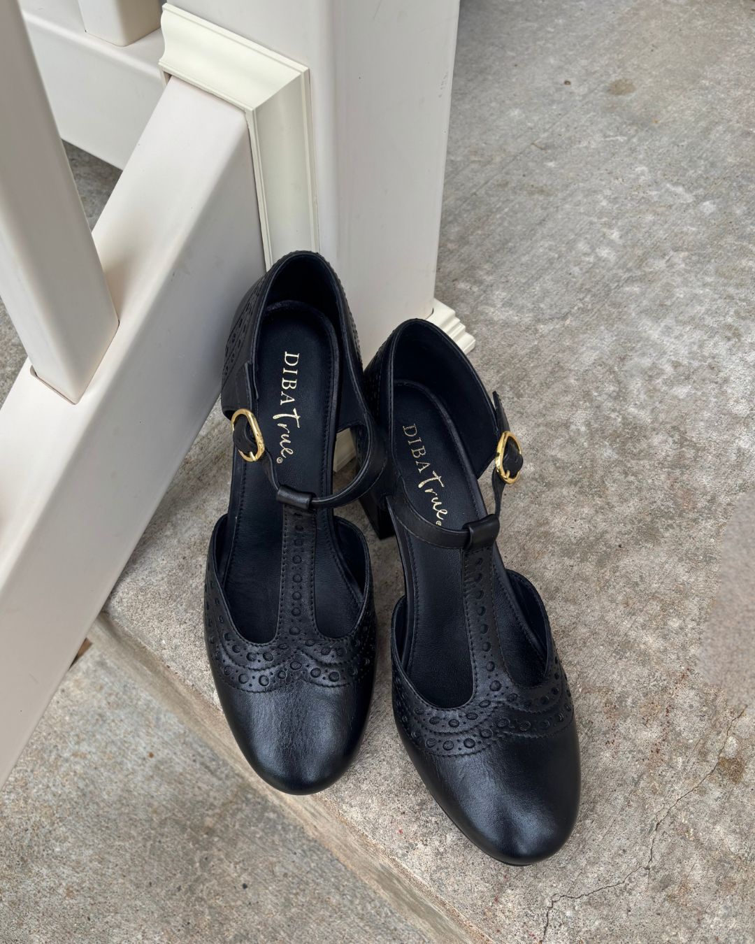 Juke Box | Leather T-Strap Mary Janes | Platform Black Shoes